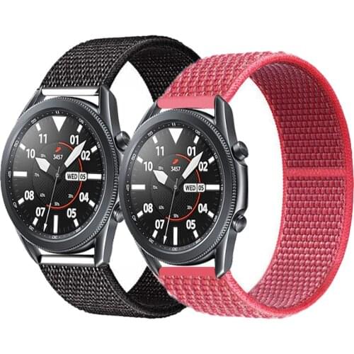 20/22mm strap For Samsung galaxy watch 3 45/41mm active 2 Gear s3 Frontier 46mm 44mm Nylon loop watch band huawei watch gt 2/2e