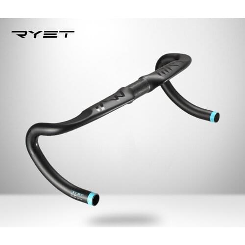 RYET ERGO carbon fiber bicycle handlebar Reduce resistance bent bar strengthen bike parts 400/420/440mm inner routing ud matte