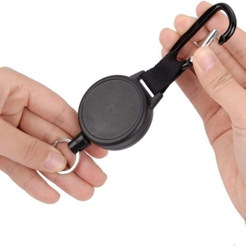 Heavy Duty Retractable Keychain Retractable Badge Holder Reel Clip with 52mm Steel Wire Rope