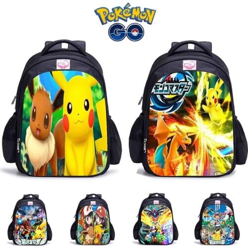 Pokemon Pikachu Bag Anime Cartoon Schoolbag Childrens Backpack Boy Girl Kindergarten Infantil Kids Backpack Waterproof Knapsack