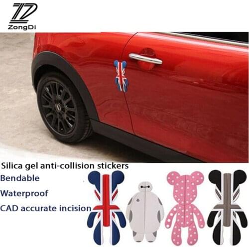 ZD 1Pair Car door bumper Cartoon anti-rub touch stickers for BMW Toyota Renault Kia Honda Mercedes Mazda Peugeot Car-Styling
