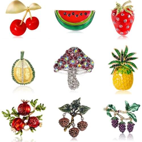 Cute Fruits Enamel Brooches For Women Lapel Mushroom Badges for Clothes Jewelry Collar Pins Gifts Accessories for Friends