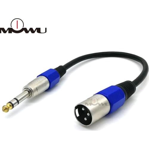 6.35 mm 1/4 Inch TRS Male to XLR Male Audio Stereo Mic Cable - 6.5 mm Mono 1/4 Inch Male to XLR Male Balanced Speaker 0.3m