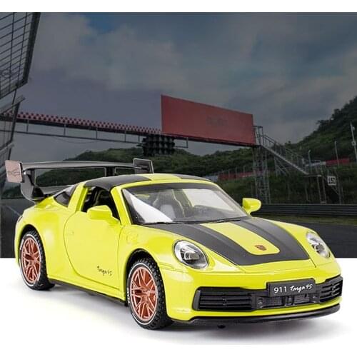 1/32 Childrens Toy Vehicle Alloy Die Cast 911 Speedway Version Sports Car Metal Convertible Toys With Sound Light Pull Back