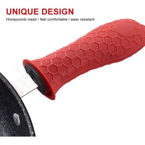 1PC Non-Slip Silicone Handle Sleeve Heat Resistant Pot Handle Cover Cookware Part Kitchen Tool Anti-scalding Silicone Pot Handle