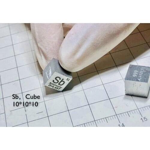 1 piece of 10mm 99.9% cubic antimony SB, periodic table of grammatical elements