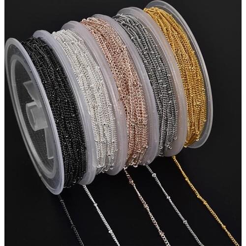 10m/Pack Jewelry Accessories Iron Chain DIY Earring Necklace Bracelet Jewelry Making Findings With Lobster Clasp Open Rings