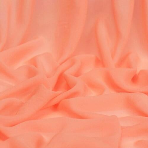 100% pure silk georgette 8mm 114cm 45"width coral color mulberry silk fabric for dress, shirt NO.45