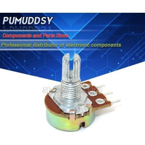 5PCS 5K ohm WH148 B5K 3pin Potentiometer 15mm Shaft With Nuts And Washers Hot