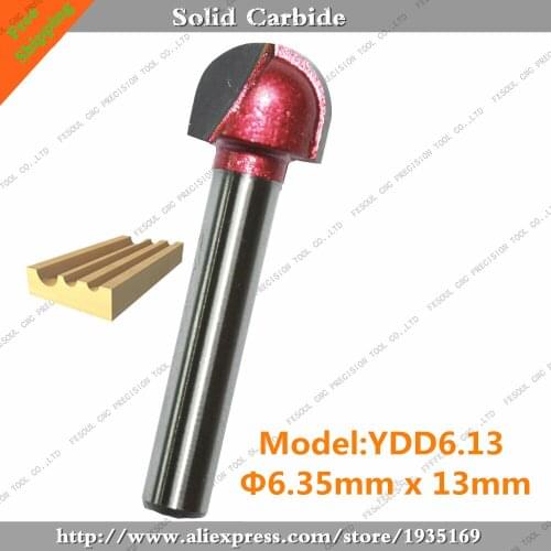 6.35mm*13mm,5pcs,Free shipping CNC Engraving Woodworking Milling Cutter,Tungsten Solid carbide End Mill,Round Bottom Router Bit