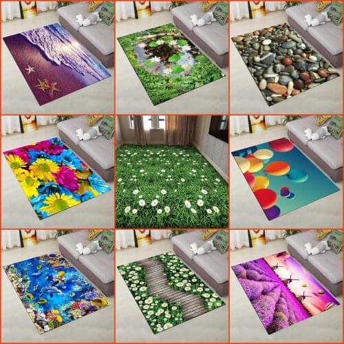 80cm*120cm New 3D Printing Hallway Carpets Bedroom Living Room KIDS Tea Table Rugs Kitchen Bathroom Antiskid Mats TAPETES