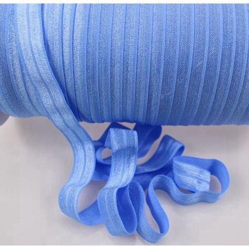 90 colors 5/8'solid fold over elastic for hair ties elastic ponytail holders A3510-Slateblue 50yards per lot