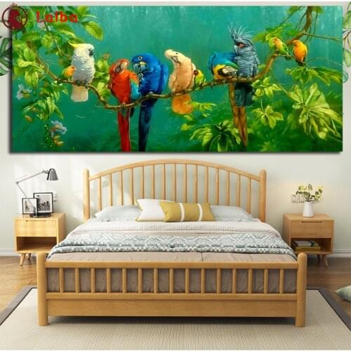 New diamond embroidery mosaic Modern animal art, colorful parrot diamond paintings full square round drill stitch cross puzzle