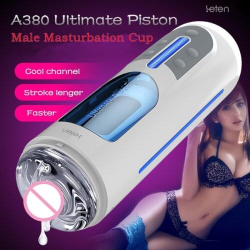 Leten A380 Automatic piston Male Masturbator Male Hands Free Masturbators pocket pussy sex toy Telescopic Sex Machine for man