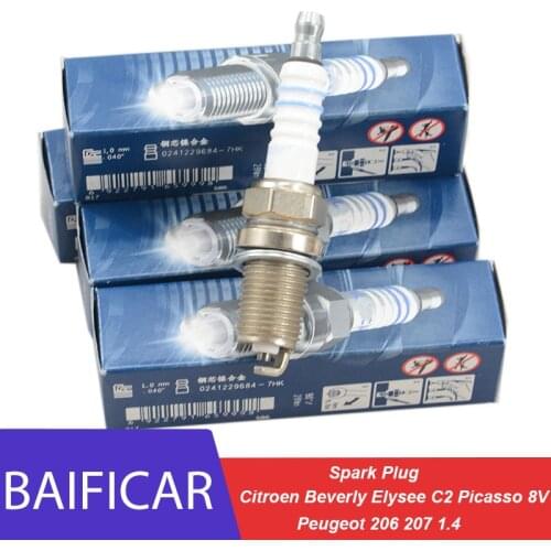 Baificar Brand New High Qualtiy Nickel Alloy Spark Plug For Peugeot 206 207 1.4 Citroen Beverly Elysee C2 Picasso 8V