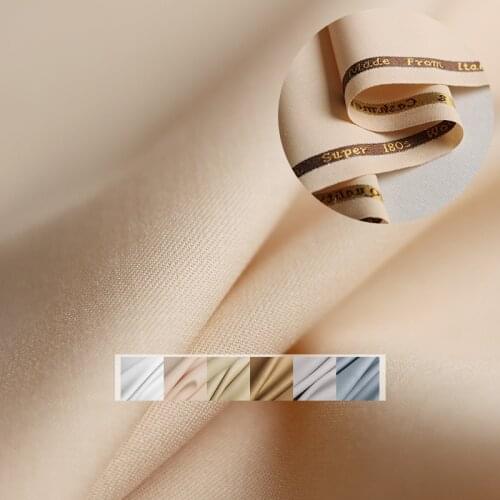 White Waxberry Italy High Super Worsted Wool Fabrics Garment Materials Women Suits Coat Pants DIY Sewing Cloth Freeshipping