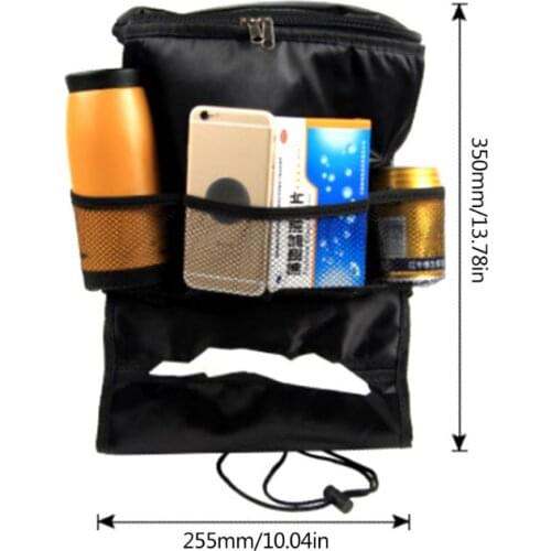 Car Auto Seat Back Multi-Pocket Storage Bag Organizer Holder Travel Hanger Black