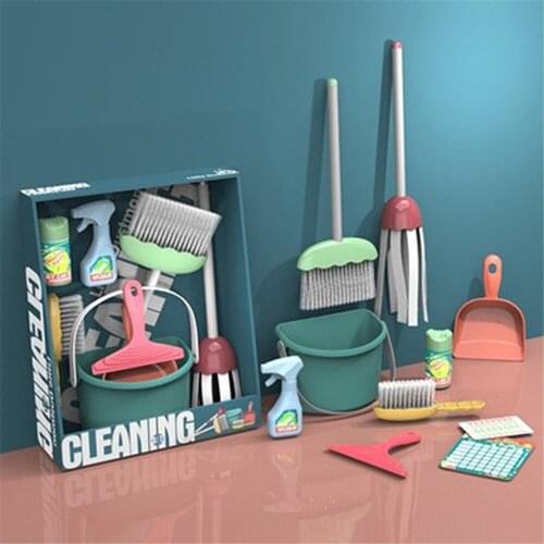 Childrens Educational Simulation Play House Toy Boy and Girl Training Cleaning Tool Set Top Stuff Things for Cleaning for Kids