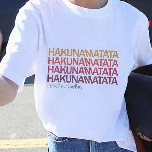 Home Wear Hakuna Matata Harajuku Funny Cartoon T Shirt Women Lion King Simba T-shirt Cute Tshirt Streetwear Unisex Top Tees
