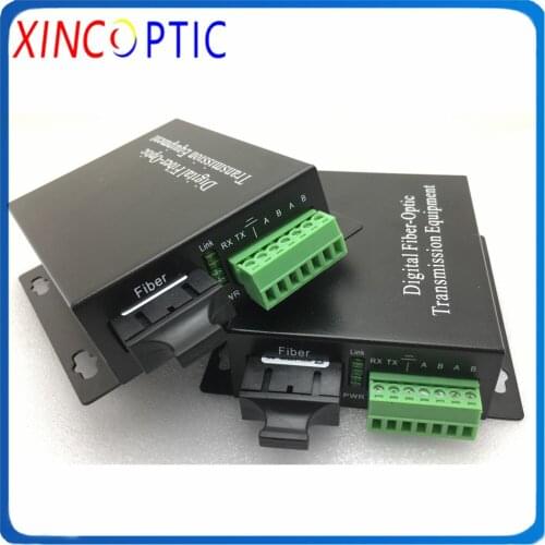 Dual Fiber SC Media Converter Serial RS232 RS422 RS485 to Multimode Fiber 2KM 20KM 40KM 60KM 80KM Optical Modem