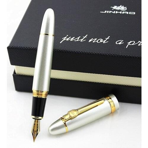 JINHAO 159 Broad 18KGP 0.7mm Nib Fountain Pen purple black blue champagne gold green red white yellow colours Fashion pens
