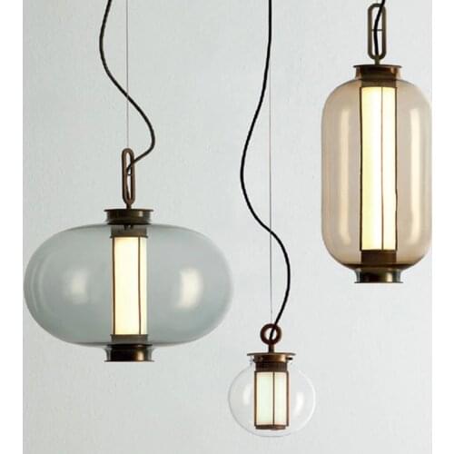 Milan designer creative combination personality glass lamp Post-modern dining room bedroom bedside small pendant light