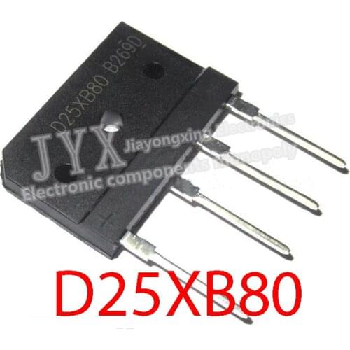 5pcs D25XB80 D25SBA80 ZIP-4 bridge rectifier 25A 800V DIP new and original IC