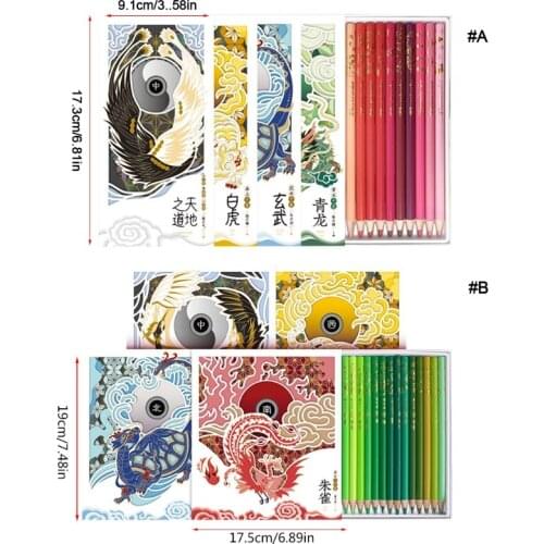 N0HC Art Drawing and Sketching Pencils Oil Colors Pencil Phoenix Oriental Style Chinese Fad Traditional Color Drawing Art