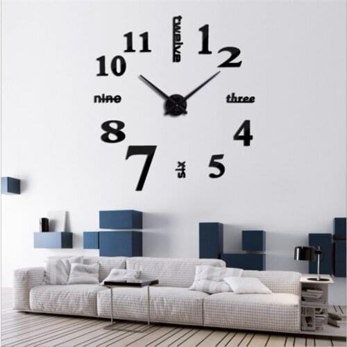 Wall Clock Metal Quartz Watch Clock 3d Diy Home Decoration Acrylic Mirror Sticker Modern Needle The Art of English Design
