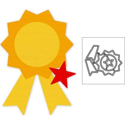 2020 New Sun Pattern Medal and Star Metal Cutting Dies For DIY Decoration Album Greeting Card Paper Scrapbooking Making No Stamp