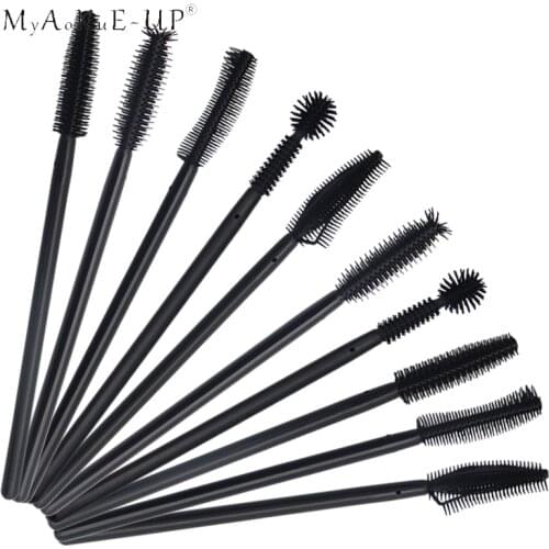 Disposable Silicone Gel Eyelash Brush 50pcs/pack Comb Mascara Wands Eye Lashes Extension Professional Beauty Tool For Women