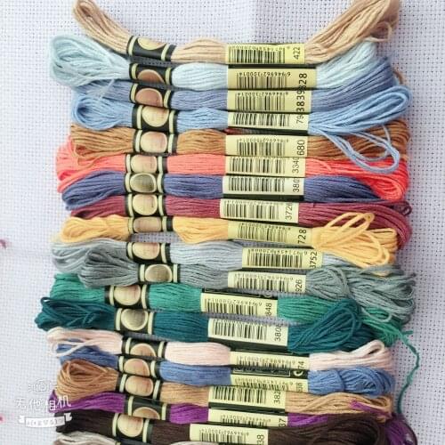 Oneroom ,Multi-color DMC613-725 10Pcs/lot 8m Length Thread Cross Stitch Cotton Sewing Skeins Embroidery Thread Floss Kits