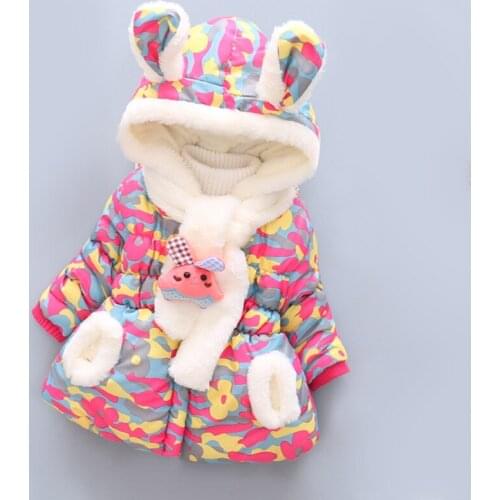 Girls Parkas Coat 2018 Winter Explosion Baby Korean Thickening Plus Velvet Jacket Baby Cartoon Cute Down Coats Toddler Outwear
