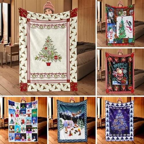 Christmas Siesta Blanket Crystal Super Soft Flannel Towel Quilt Warm Bed Linen Air Conditioning Blanket Throw Blanket Blankets