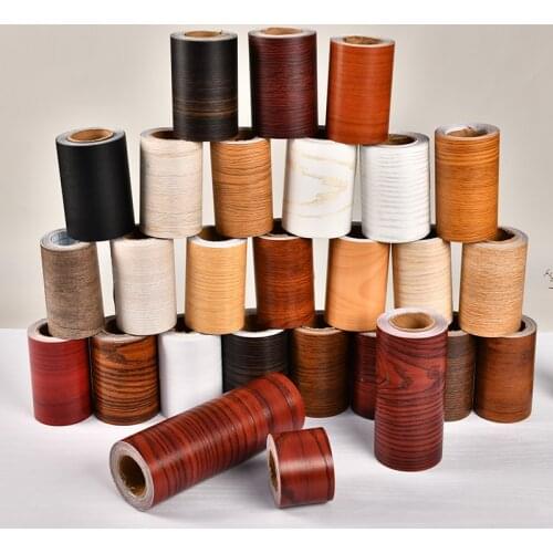 DIY Self-adhesive Baseboard Floor Sticker Wood Style Skirting Line Waterproof Vinyl Waist Line Wallpaper Home Decor Film Decal