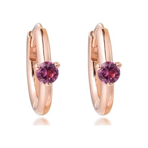 Sparkling 2021 Hoop Earrings Fashion Round Shape Design Rose Golden Women Earrings Hollow Hearts Charm Earrings for Women