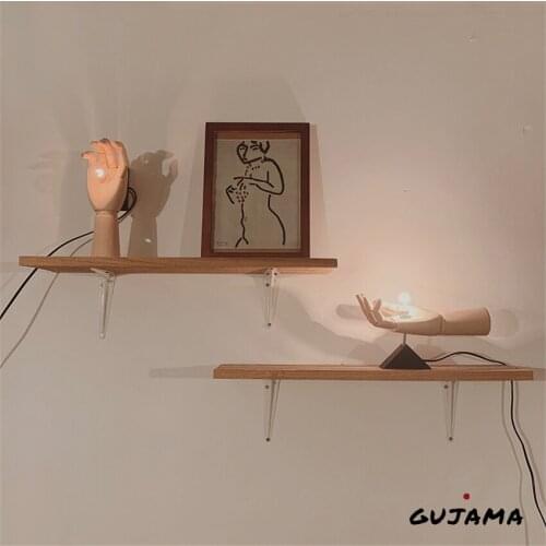 Nordic Palm Wood Art Table Lamps Bedroom Bedside Sleep Lamp Living Room Dining Room Study Art Decoration Fixture Cafe Desk Lamps