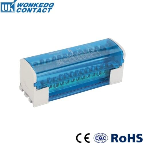 WKH215 Din Rail Terminal Blocks Modular Screw Connection Power Distribution Block Box Universal Electric Wire Junction Box