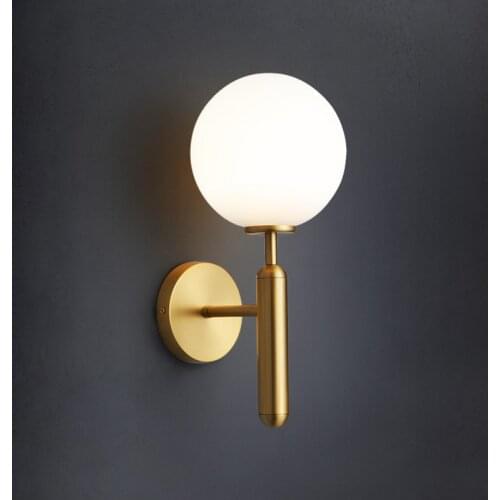 Modern Metal Glass Wall Light Restaurant Bar Villa Hotel Living Room Dining Room Bedroom Decor Wall Lamp WA276