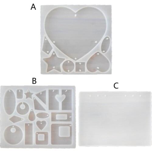 Heart Earrings Necklace Pendant Resin Molds Silicone Earring Molds Epoxy Resin Jewelry Molds Resin Casting Pendant Molds T84A