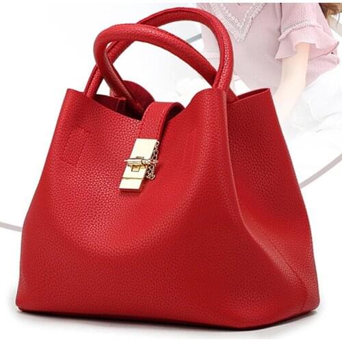 High Quality Leather Women Handbags Tassel Women Shoulder Bags Big Red Ladies Hand Bag Female Crossbody Bags