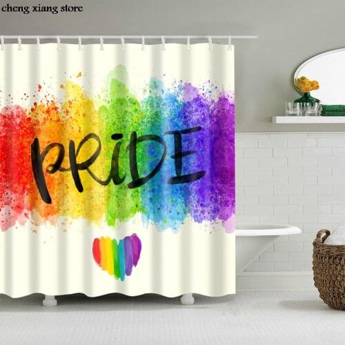 Bathroom printing Shower Curtain Waterproof Shower Curtains Colorful Heart Pattern Shower Curtain Home Decorations