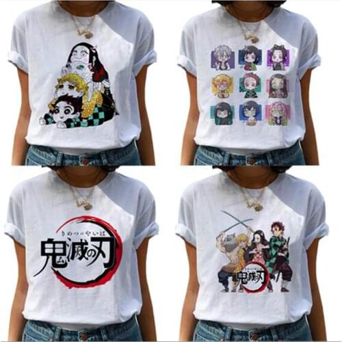 Demon Slayer Shirt Kimetsu no Yaiba T-shirt Tops Tees Tomioka Giyuu Shirt Girls Summer Womens Shirt Print Pullover Short Sleeve