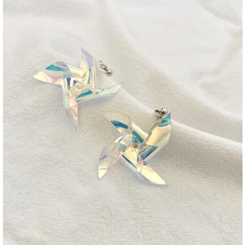 Irregular Big Colorful Sequin Flower Drop Earrings For Women Statement Geometric Tassel Long Dangle Earring Jewelry