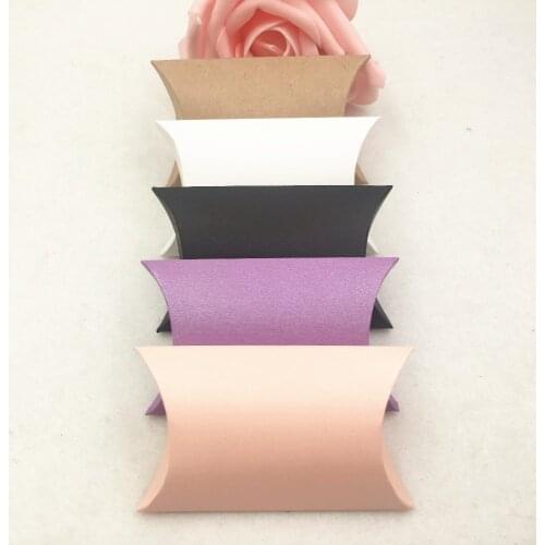10pcs Paper Pillow Shaped Wedding Party Favor Candy Boxes,Handmade Packing Box,Supply Accessories Favour Kraft Paper Gift Boxes