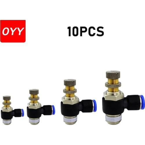 10Pcs SL4-M5/SL6-M5/SL4-02/SL6-02 Quick Connector Pressure Regulator Throttle Valve Compressor Accessories Air Pneumatic Fitting