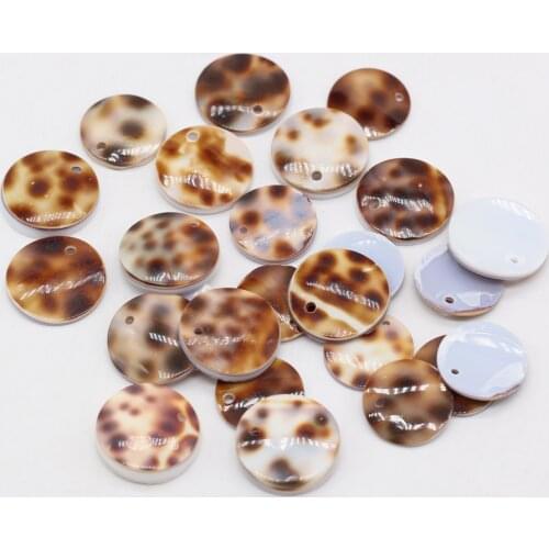 10pcs Fine Flat Round Shape Shell Loose Beads Natural Shell Beads for Jewelry Making Handmade DIY Chandelier Jewelry Accessories
