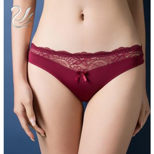 2019 Hot Sale Women Sexy Lace Panties Womens Low Waist Cotton Briefs Breathable Underwear Hollow Thongs Plus Size S,M, L, XL