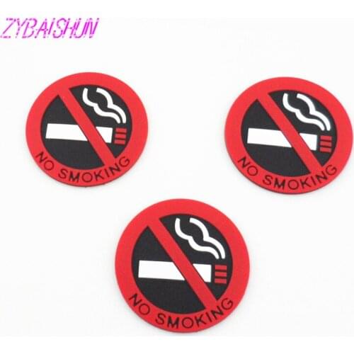 3 pcs. Rubber No Smoking Warning Sign Sticker for Cadillac XTS SRX ATS CTS/Renault Koleos Fluenec Latitude