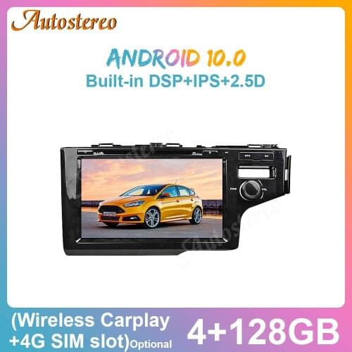Android 10.0 4+128G For Honda Fit Right 2014-2017 Car GPS Navigation Multimedia Player Auto Radio Tape Recorder Headunit Carplay
